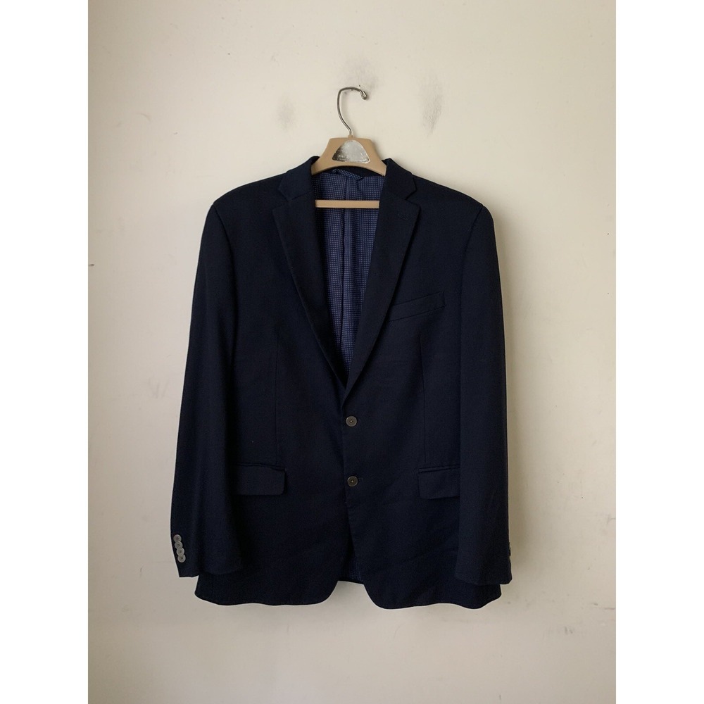 Michael Kors Mens Blazer 44 Navy Blue Stretch Preppy Summer Easter Sport Coat